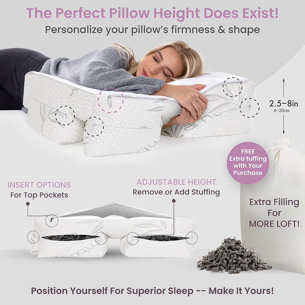 Wife Pillow Extra Filling Bag Memory Foam Charcoal