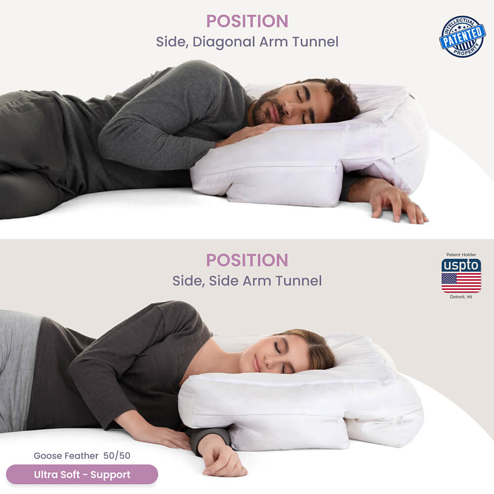 Pillow with Arm Holes for Side Sleepers Stomach Support