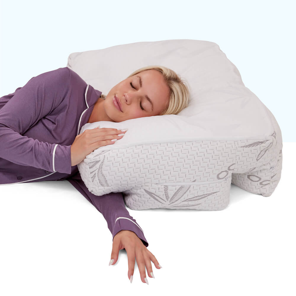 SG - Wife Pillow - Arm & Body Position Bed Pillow - Bamboo Shell & Cooling Shredded Memory Foam Filled Pillow