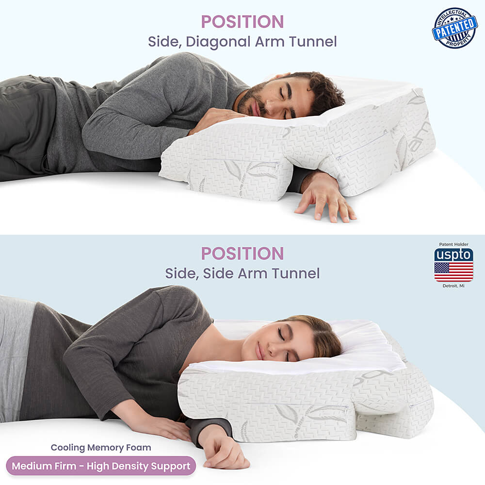 SG - Wife Pillow - Arm & Body Position Bed Pillow - Bamboo Shell & Cooling Shredded Memory Foam Filled Pillow