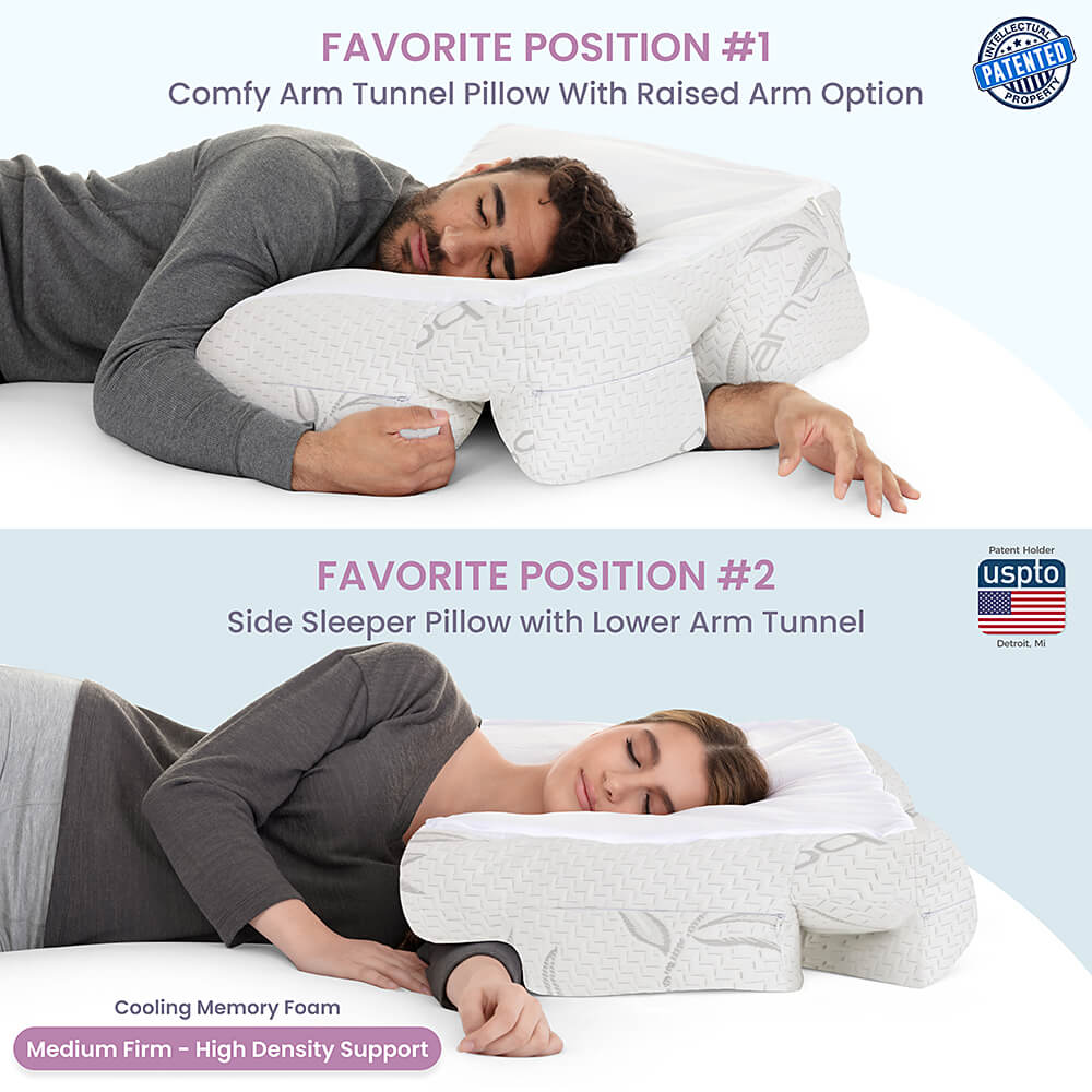 SG - Wife Pillow - Arm & Body Position Bed Pillow - Bamboo Shell & Cooling Shredded Memory Foam Filled Pillow