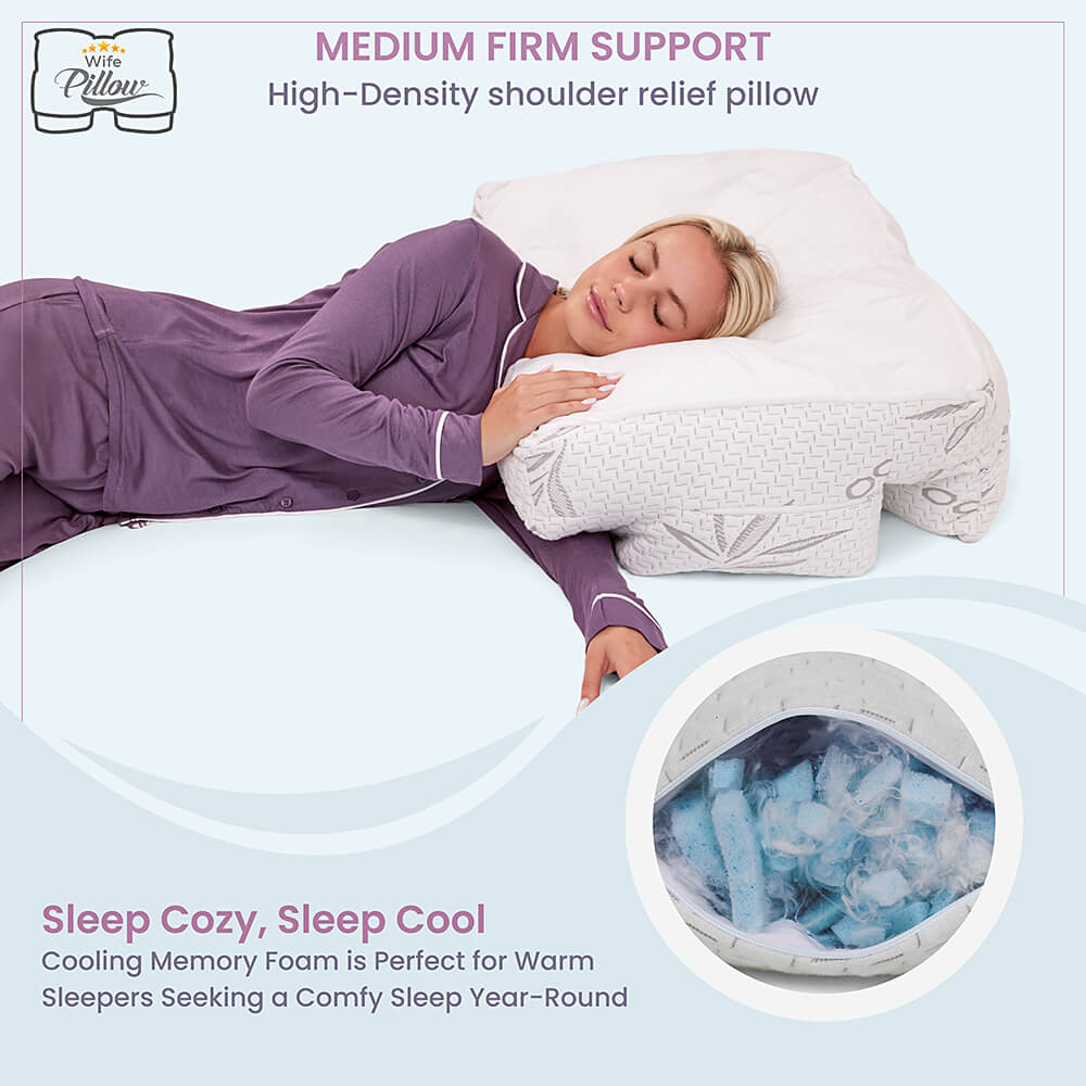 Customize Height Easily For Your Comfort Preference Pink wife pillow gift box with air-sealed memory foam stuffing, VIP program, 101-day money back.