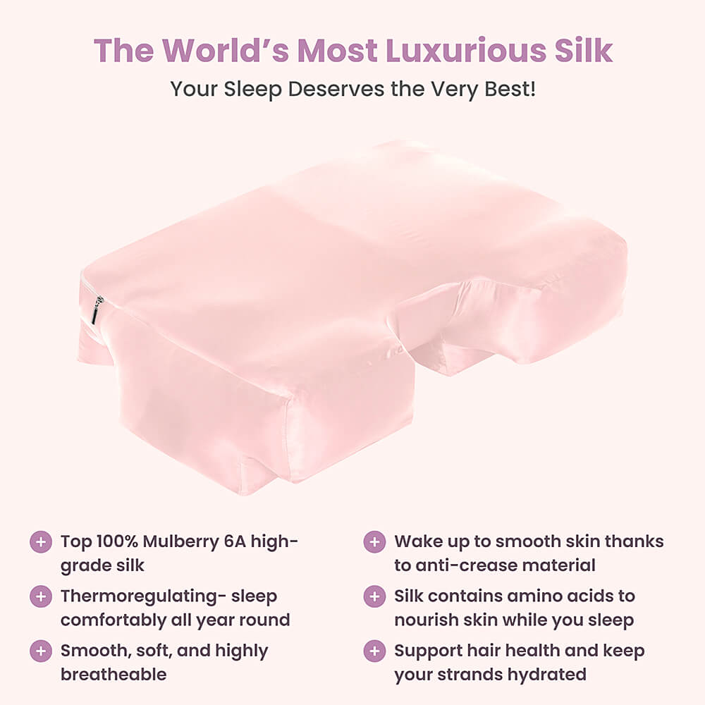 Silk pillowcase: allergen-resistant, thermoregulating, 6A 22-Momme, neck support, hair-friendly, easy to clean