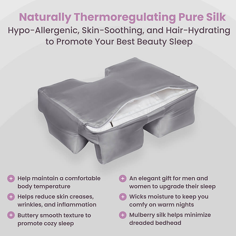 Silk pillowcase for Wife Pillow: allergen-resistant, thermoregulating, & 6A 22-Momme silk. Prevents sleep creases & promotes healthy skin and hair.