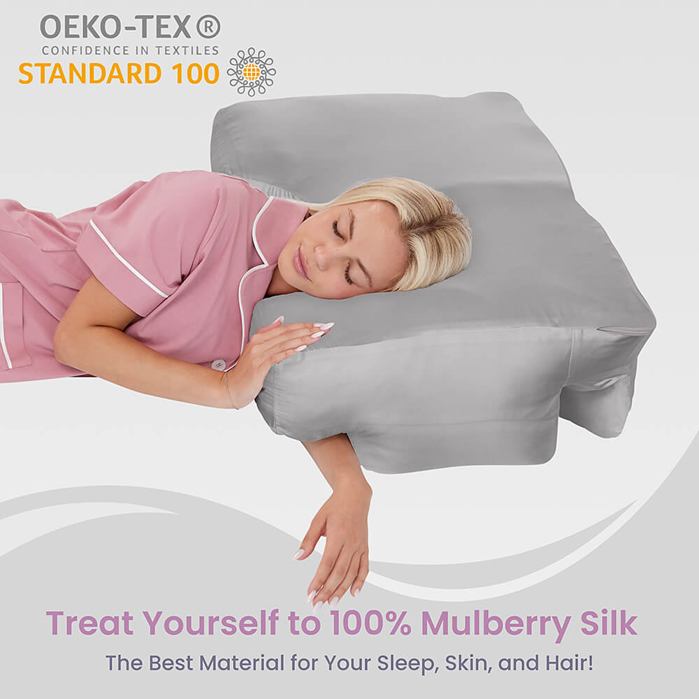 Silk pillowcase for Wife Pillow: allergen-free, thermoregulating, 6A 22-Momme, gentle on skin & hair.