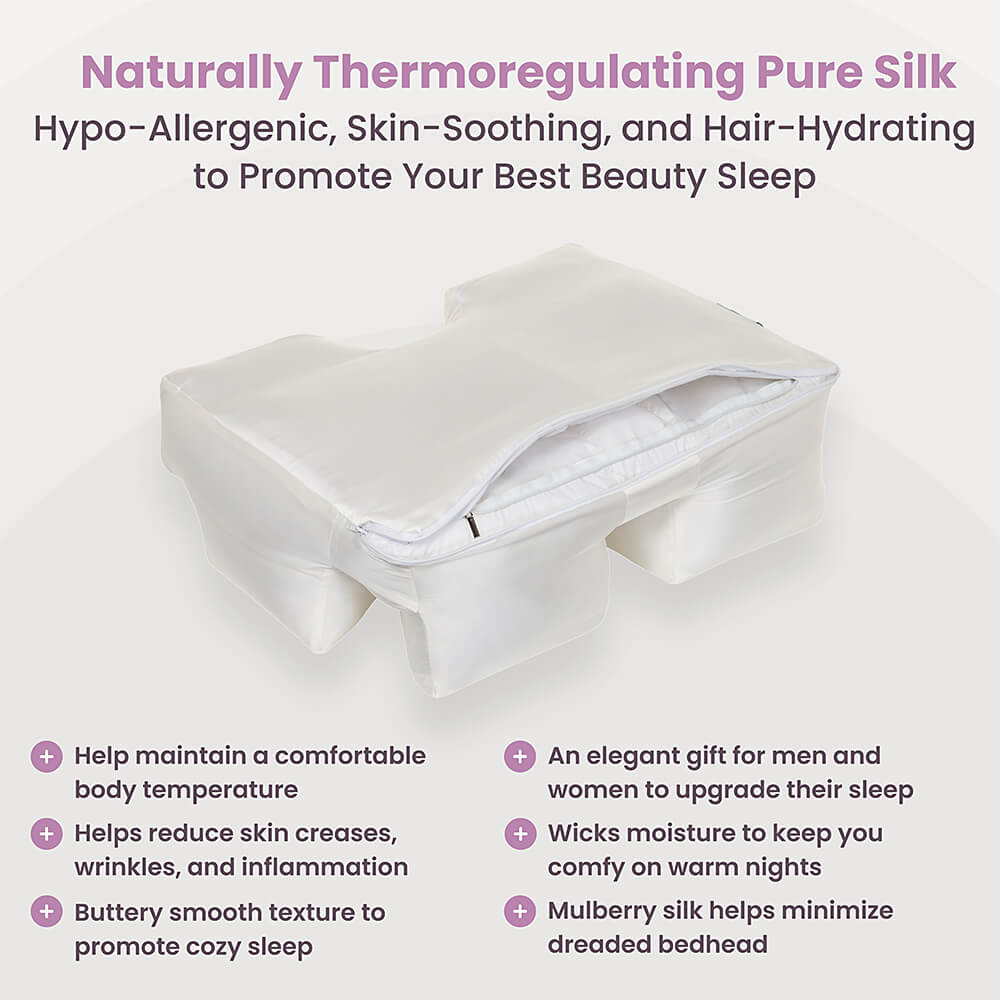 Silk 6A 22-Momme Pillowcase for Wife Pillow: Allergen resistant, thermoregulating, and hair-friendly.