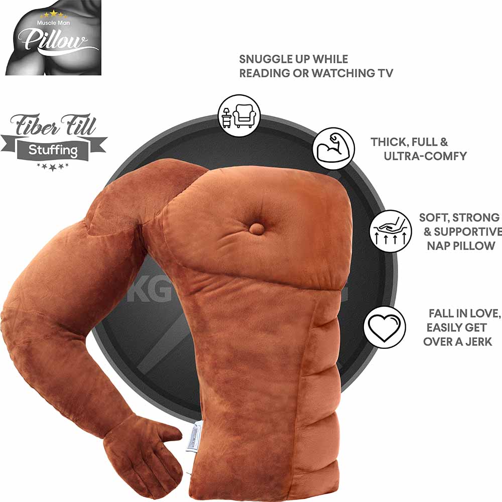 Muscle Man Pillow Cute and Fun Hunky Husband Cuddle Companion Boyfriend ...