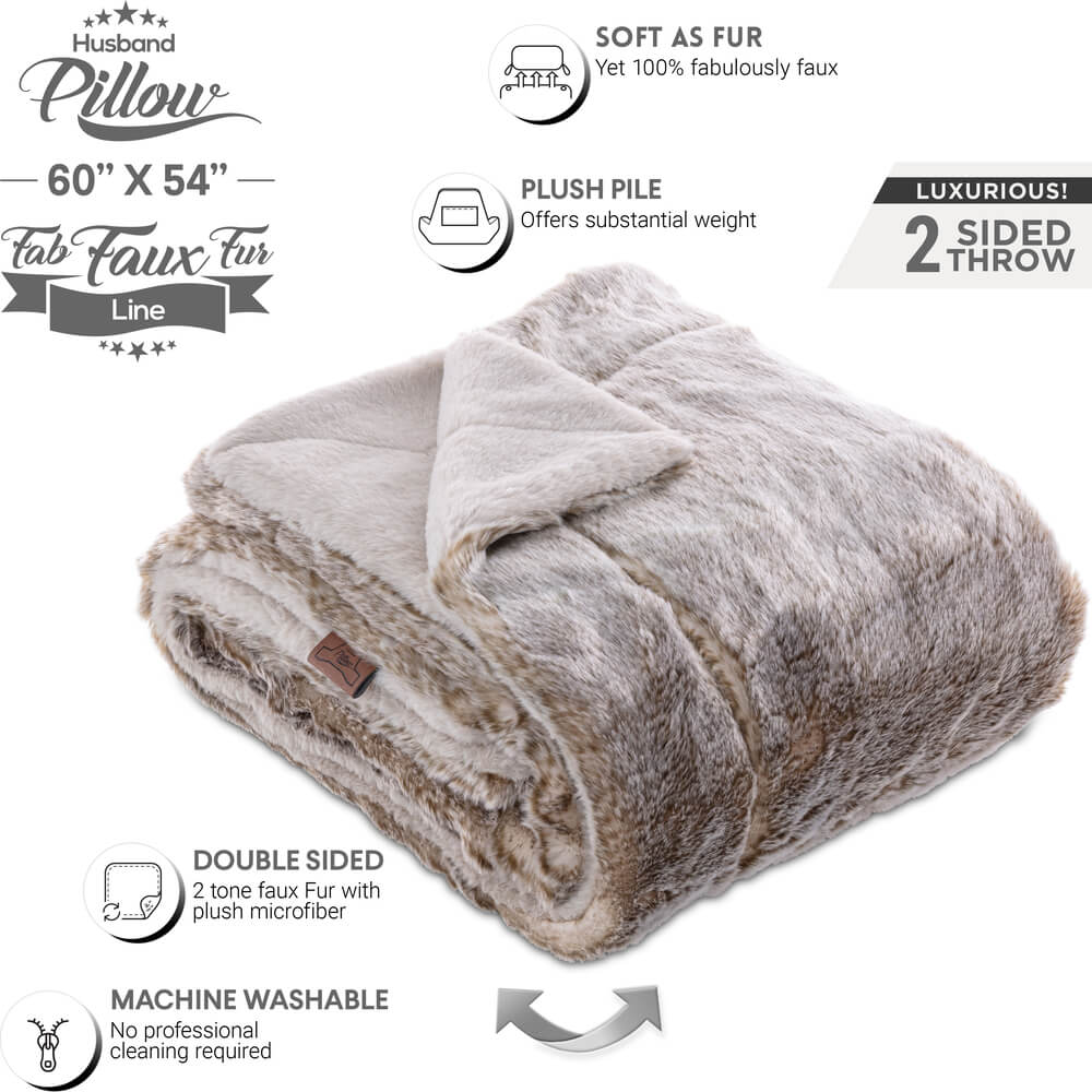 Limited Edition Arctic Wolf Faux Fur Throws -Fabulous-Furs