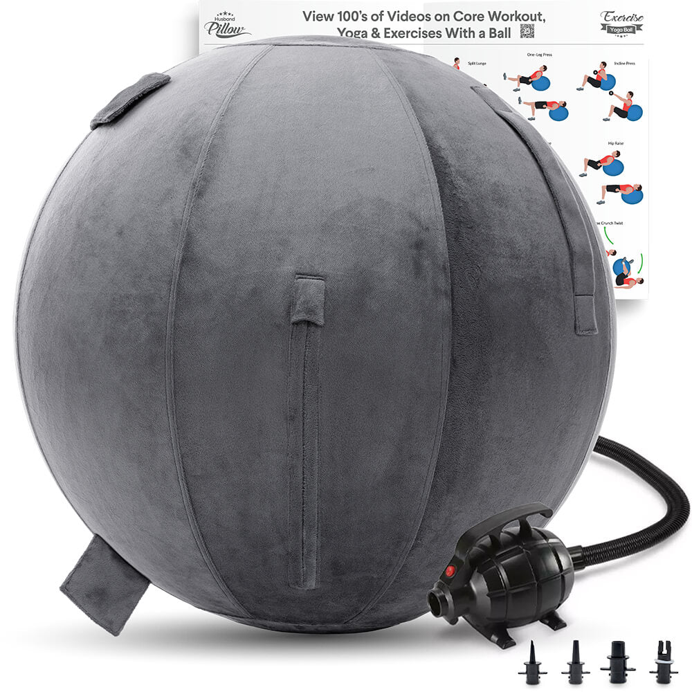 Yoga Ball SET - 30 inch/ 75cm - Micro Plush - Soft & Fuzzy