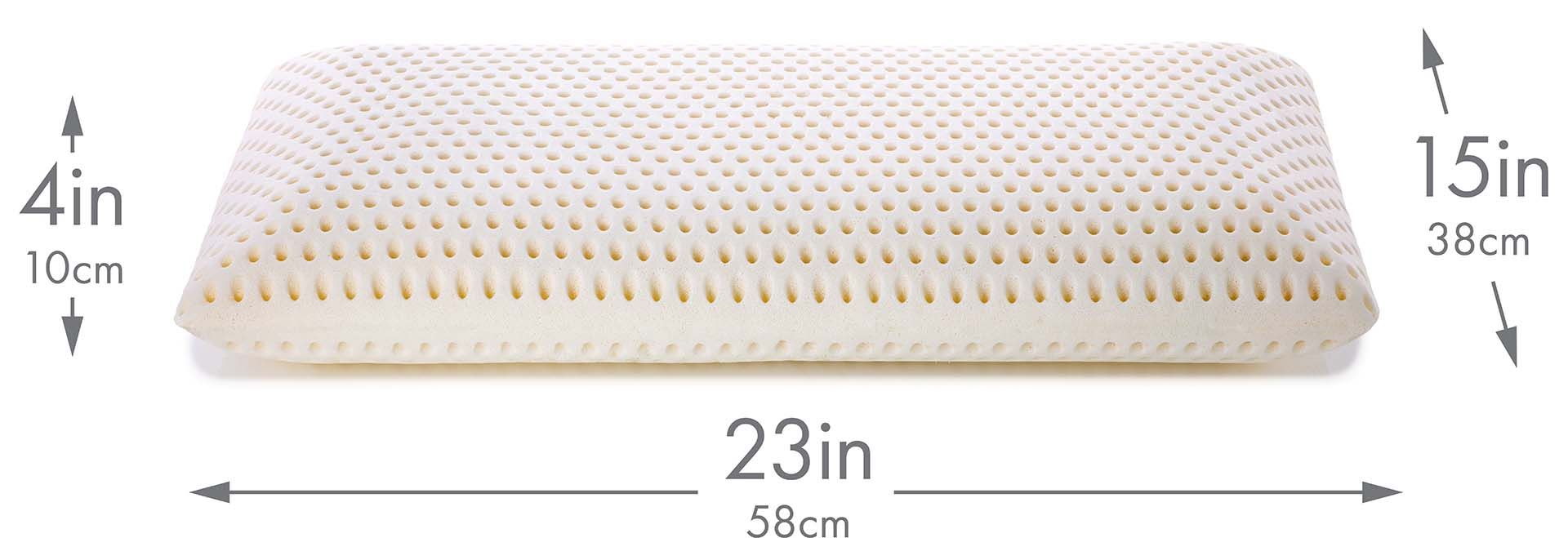 Queen Talalay Latex Bed Pillow w/ Breathable Cotton Cover