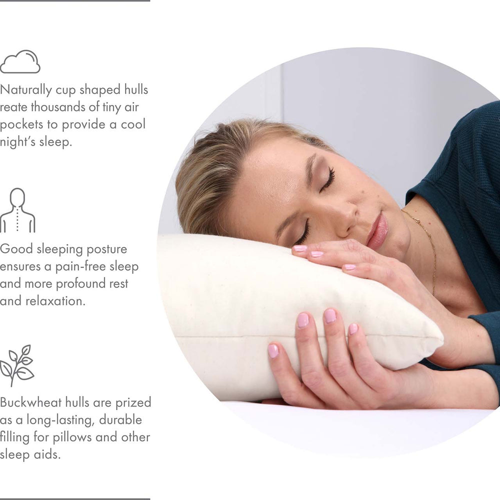 Buckwheat Neck Roll Bed Pillow Cervical Cylinder Round Bolster